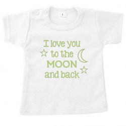 Tshirt wit loveyoumoon glow